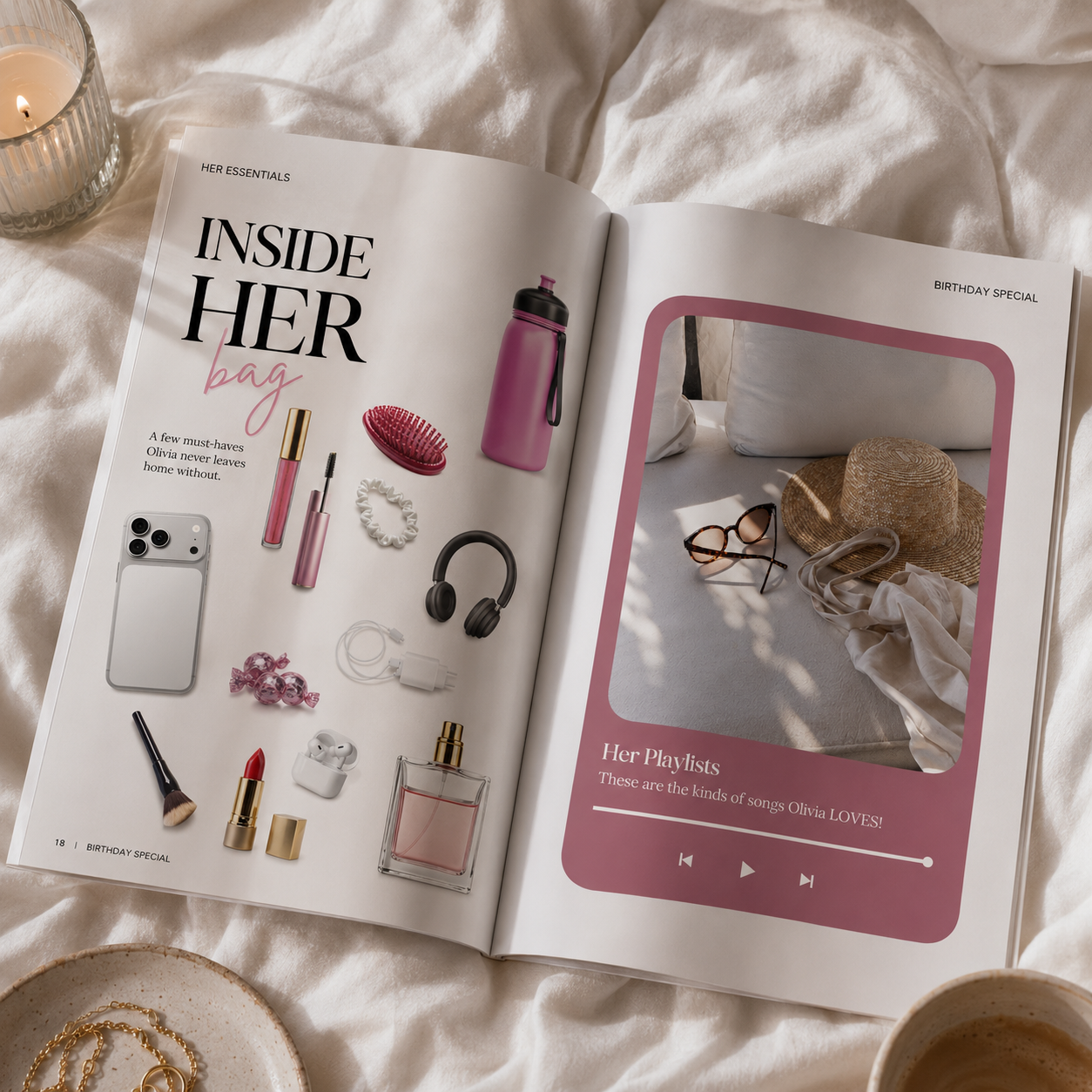 Printable birthday magazine as a personalised gift for a best friend