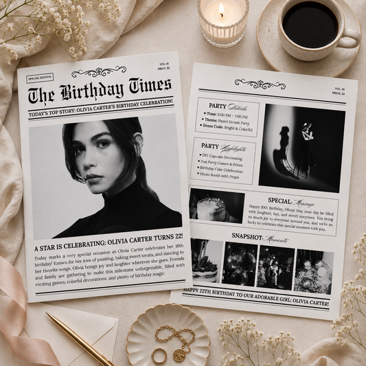 Printable Birthday Newspaper Template