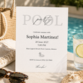 Printable minimalist summer party invitation template for adults, editable in Canva