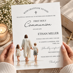 Walking with Jesus communion invitation template with wording written out, printed at 8.5 x 11 inches