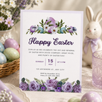 Printable Easter brunch invitation template with script headline, editable in Canva