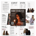 Hot girl birthday magazine template pages with cover, contents and bestie spreads