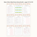 Baby in Bloom Baby Shower Games Bundle – all pages 10–18