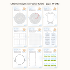 Little Bear Baby Shower Games Bundle – all pages 1–9