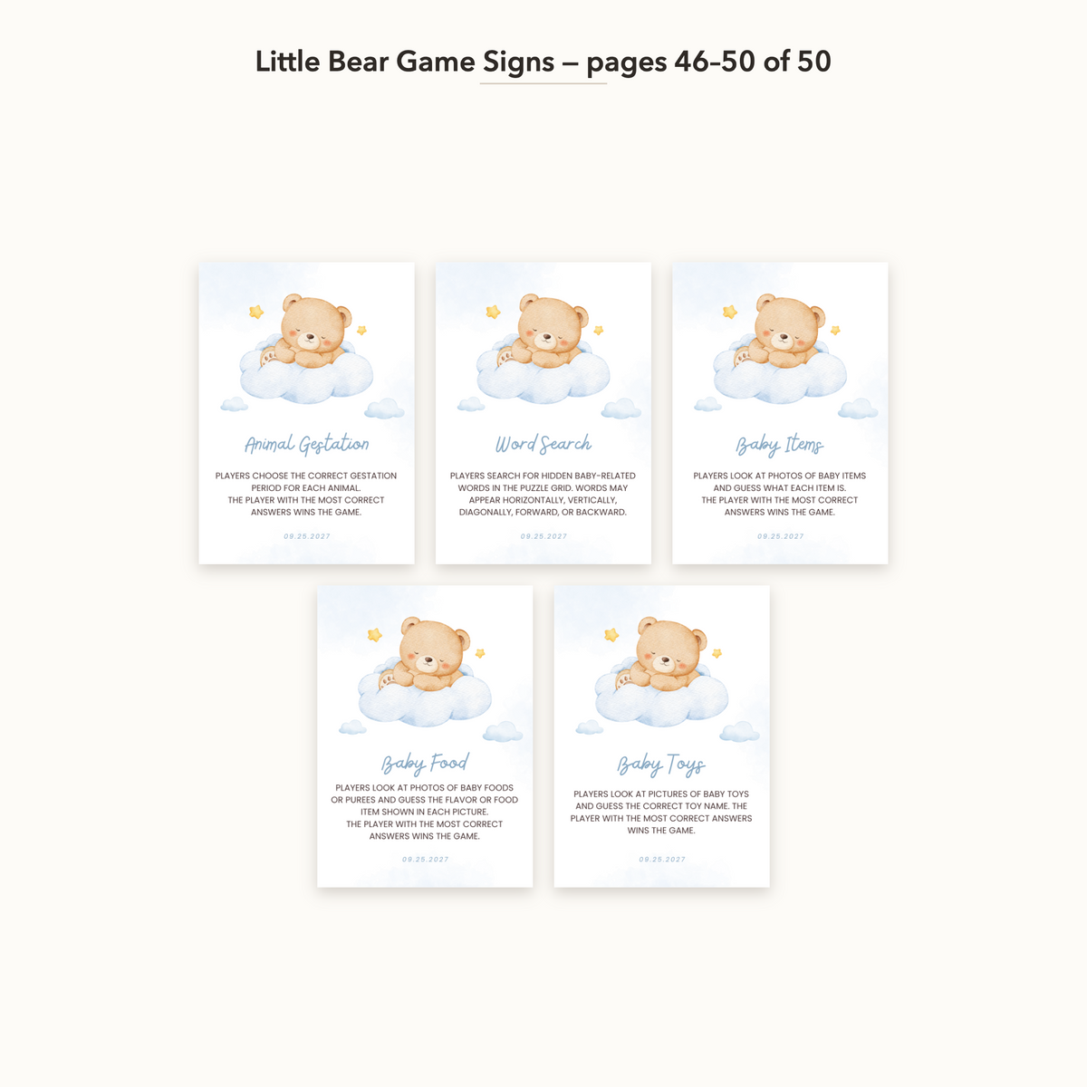 Little Bear Game Signs – all pages 46–50