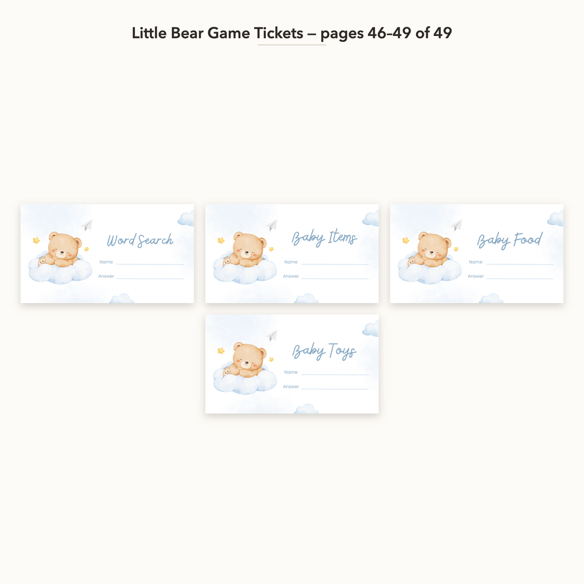 Little Bear Game Tickets – all pages 46–49