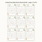 Locally Grown Baby Shower Games Bundle – all pages 1–9