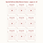 All Special Delivery baby shower game pages 10-18
