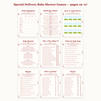 All Special Delivery baby shower game pages 19-27